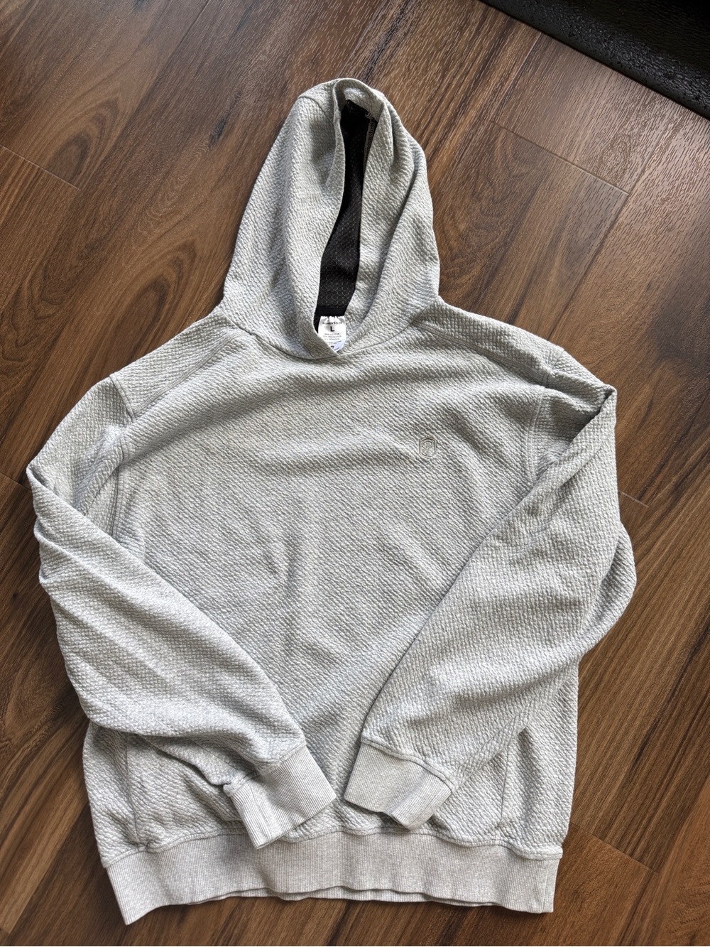 Born Primitive Light Gray Waffle-Knit Hoodie